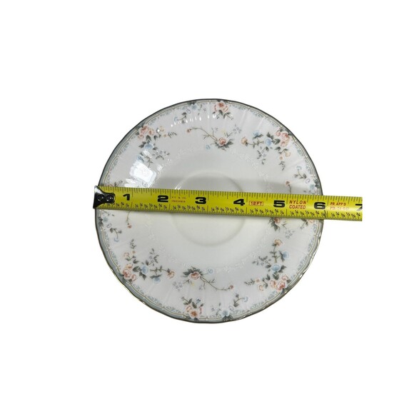 VTG Mikasa Saucer Roselle Pattern Fine Bone China Set of 3 MCM 6” - Picture 7 of 11